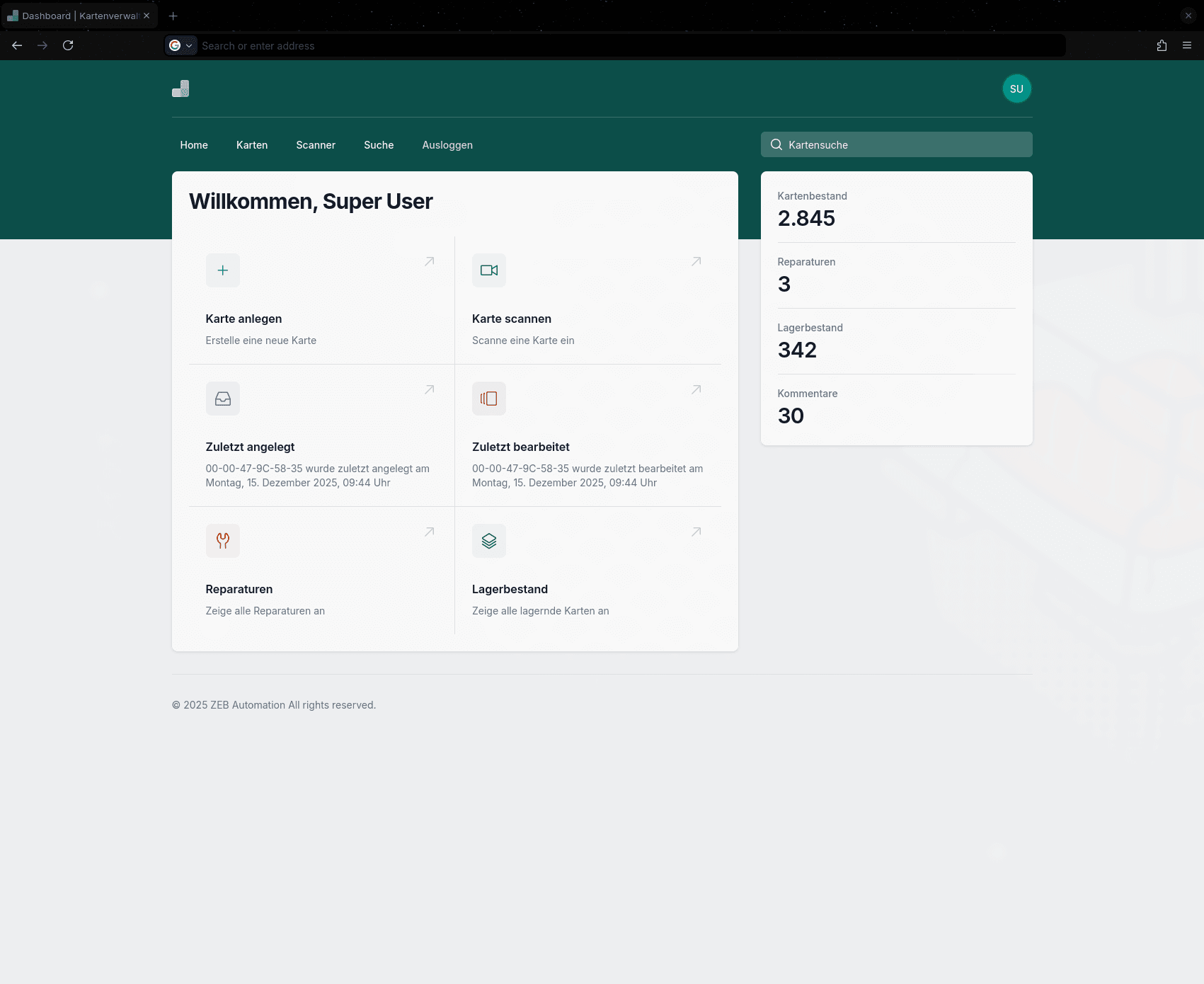 PCB Management Web App screenshot